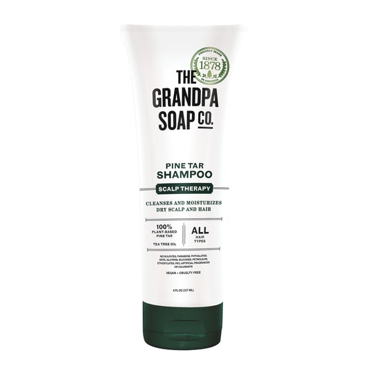 Grandpa's The Soap Company Pine Tar Shampoo - Cleanses and Moisturizes Dry Scalp, With Pine Tar and Tea Tree Oil, All Hair Types, Vegan, Sulfates and Parabens Free, 8 Fl Oz