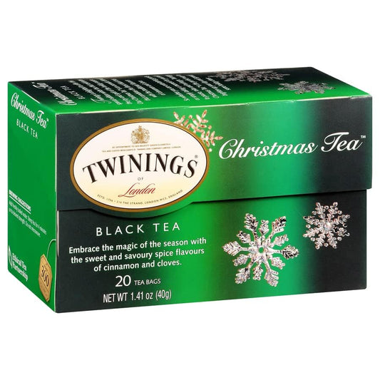 Twinnings Christmas Tea - Black Tea Blended with Spicy and Aromatic Clove and Cinnamon, Tea Bags Individually Wrapped, 20 Count - 1 pack - The Great Shoppe