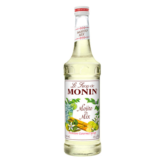 Monin - Mojito Mix Syrup, Sweet Herbal Mint Flavor, Great for Frozen Cocktails, Mocktails, & Delicious Desserts, Gluten-Free, Vegan, Non-GMO (750 ml)