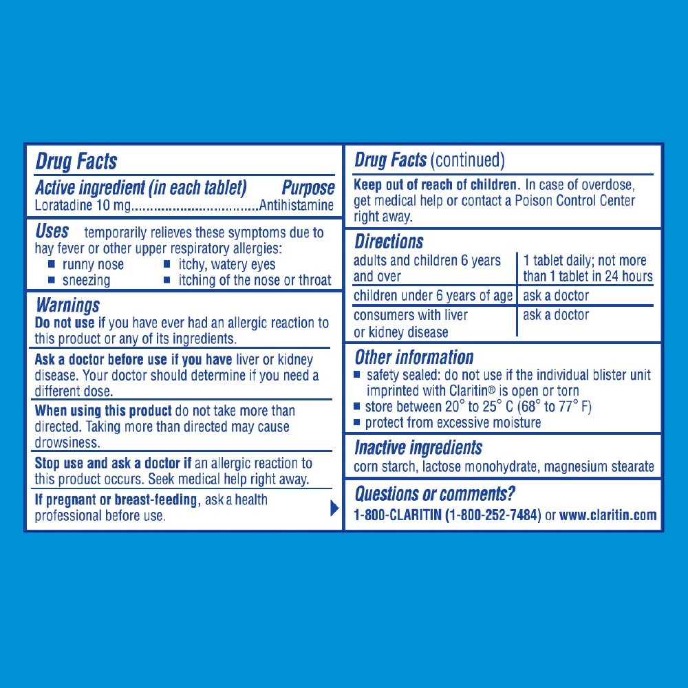 Claritin 24 Hour Non-Drowsy Allergy Tablets, 10 mg, 20 Count
