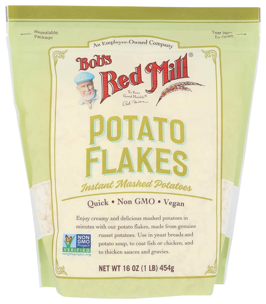 Creamy Potato Flakes. One-16 oz Resealable Bag of Bobs Red Mill Potato Flakes Instant Mashed Potatoes - The Great Shoppe