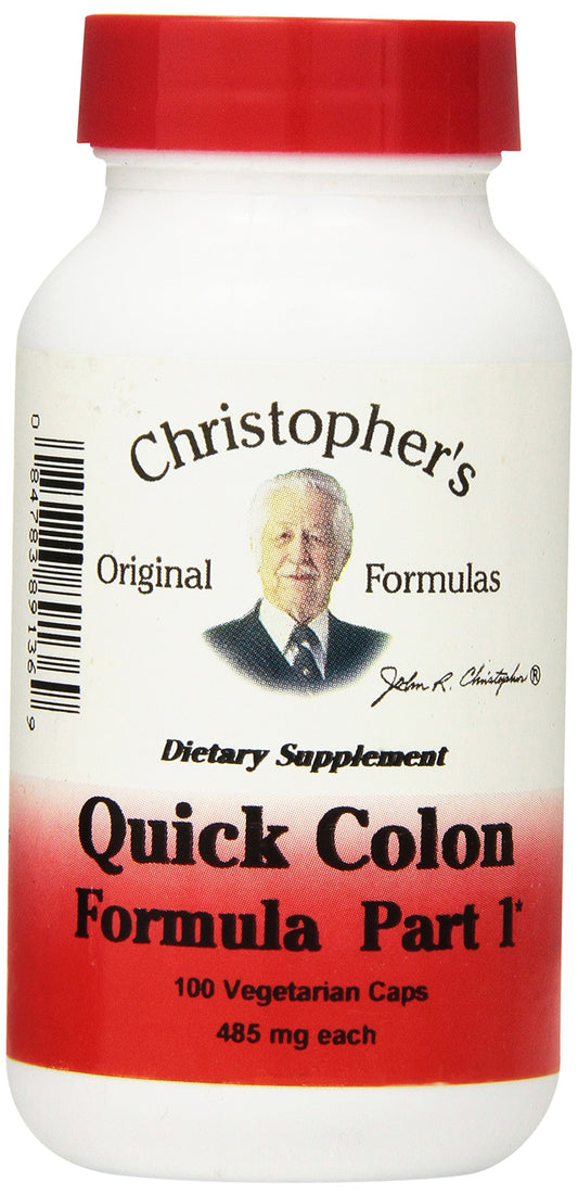 Dr. Christopher's - Quick Colon Part 1 - 100 Vegetarian Capsules (485 mg each) - The Great Shoppe